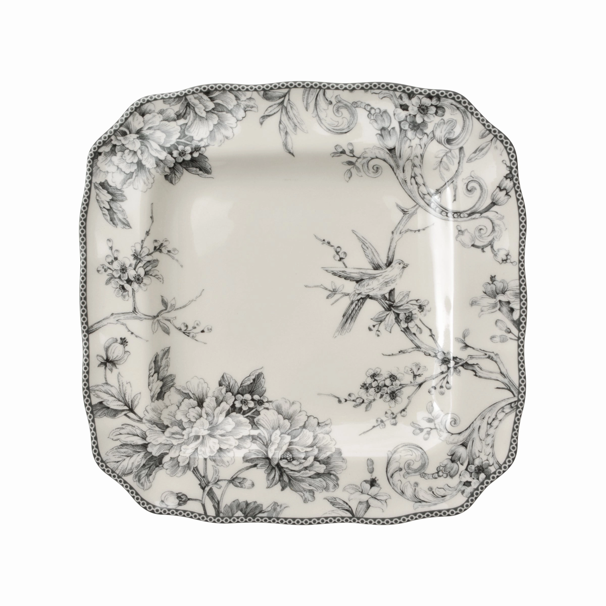 222 Fifth 1000GY804A1J57 Adelaide Dinnerware Set Square Grey 16 Piece