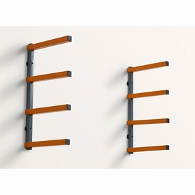 4-Level Lumber Storage Rack - Orange & Gray
