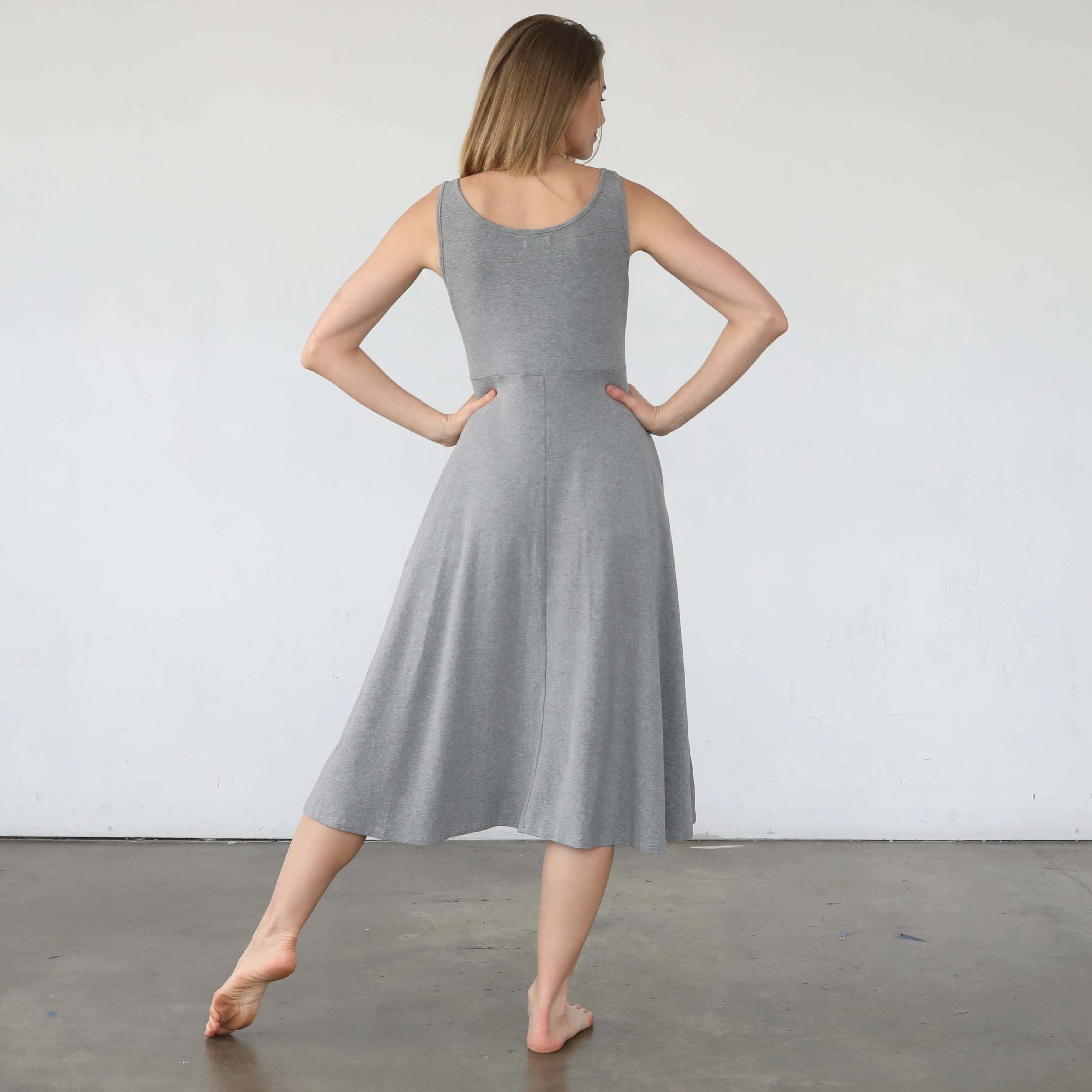 Audrey Softest Rib Nursing & Pregnancy Tank Dress | Dark Gray