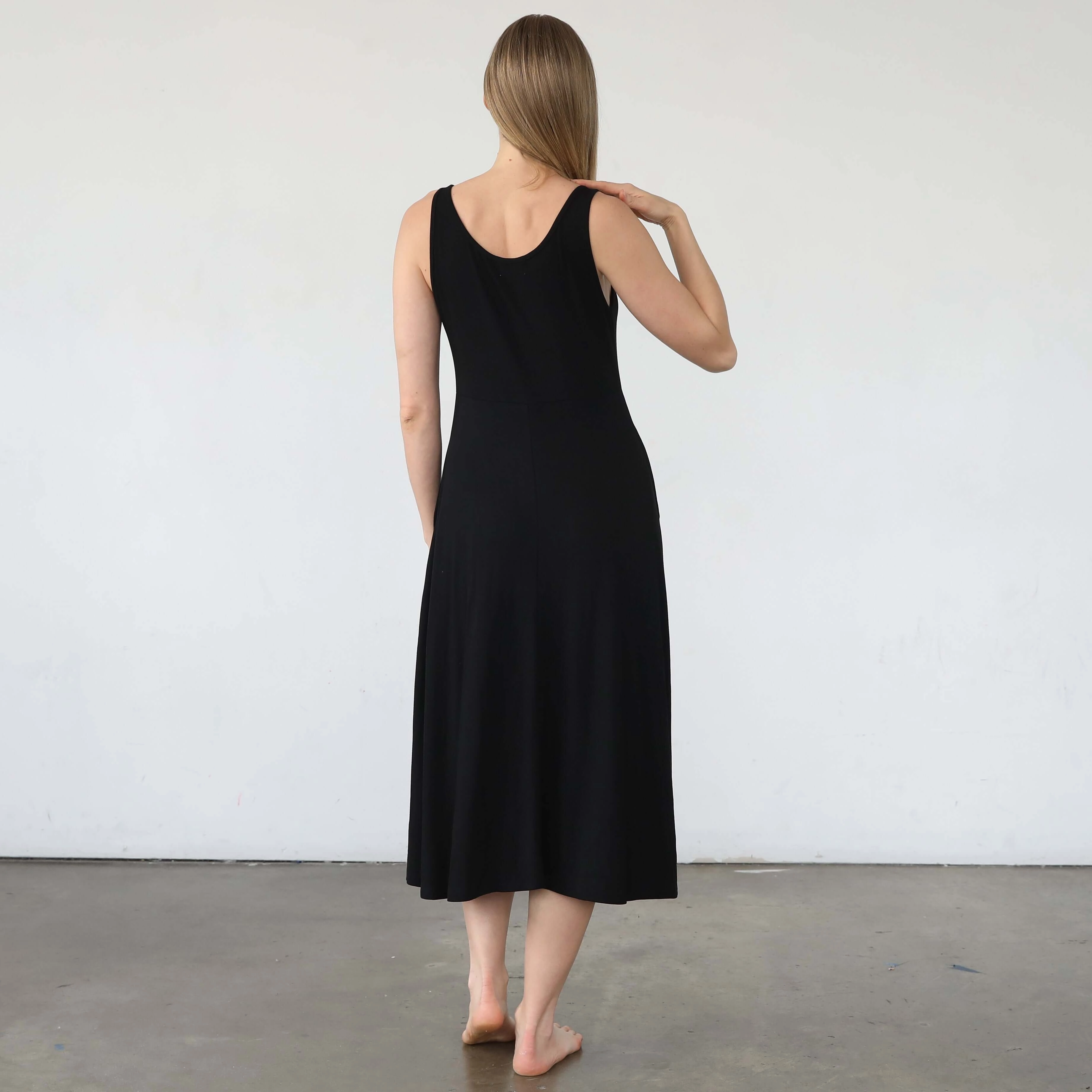 Audrey Softest Rib Nursing & Pregnancy Tank Dress  | Noir