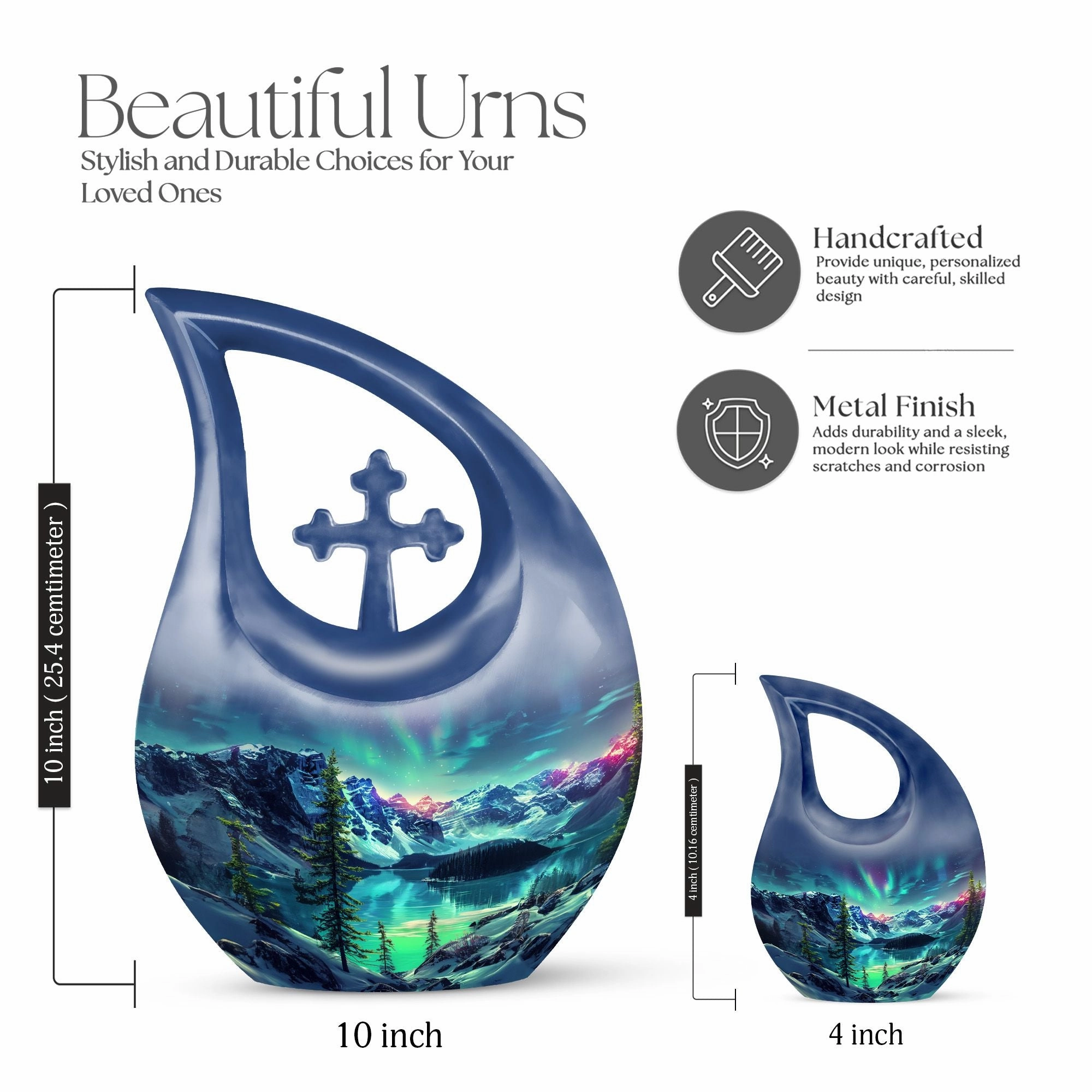 Aurora Borealis Urn: Large and Durable Memorial Urn