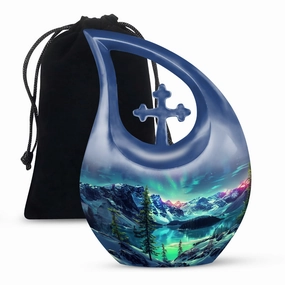 Aurora Borealis Urn: Large and Durable Memorial Urn