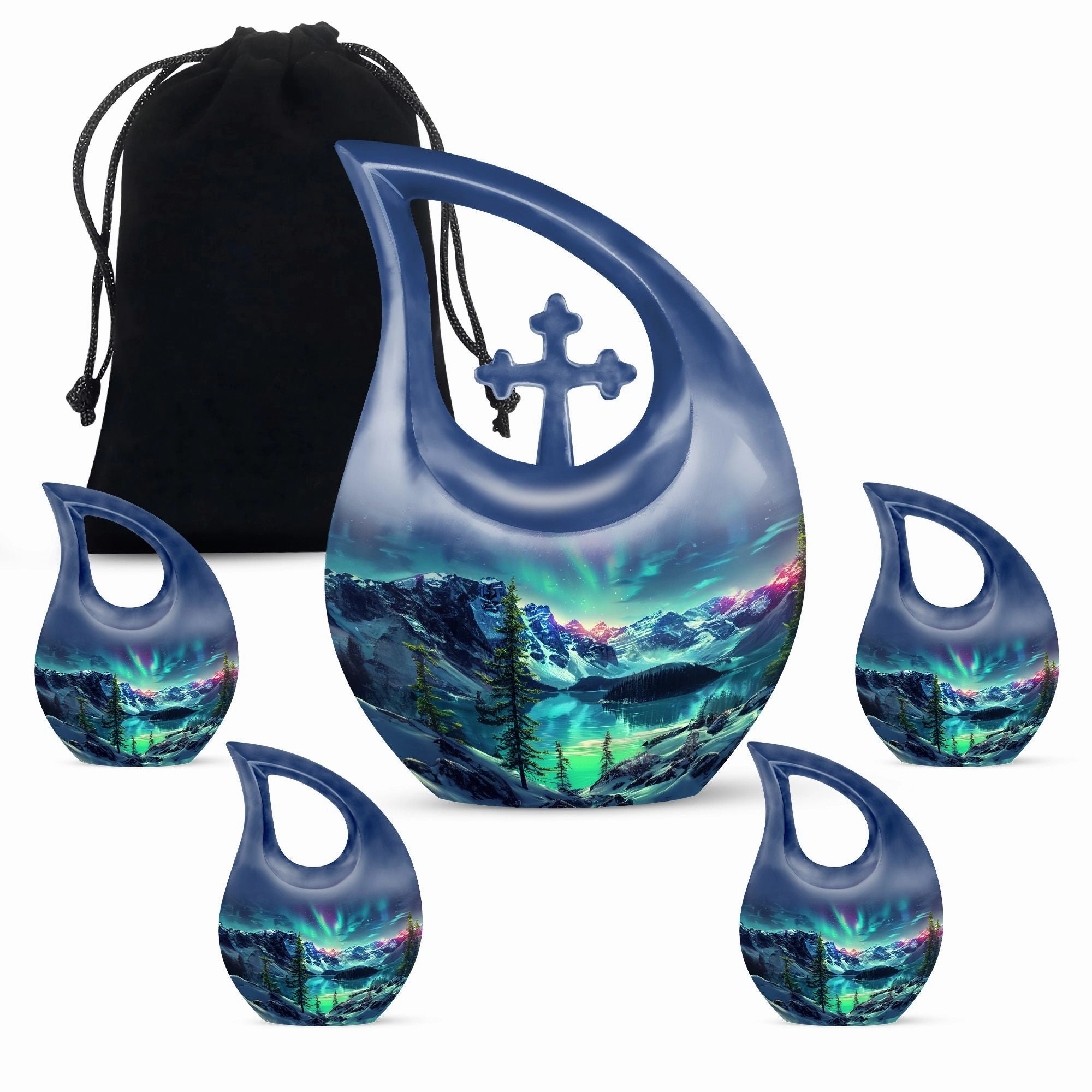 Aurora Borealis Urn: Large and Durable Memorial Urn