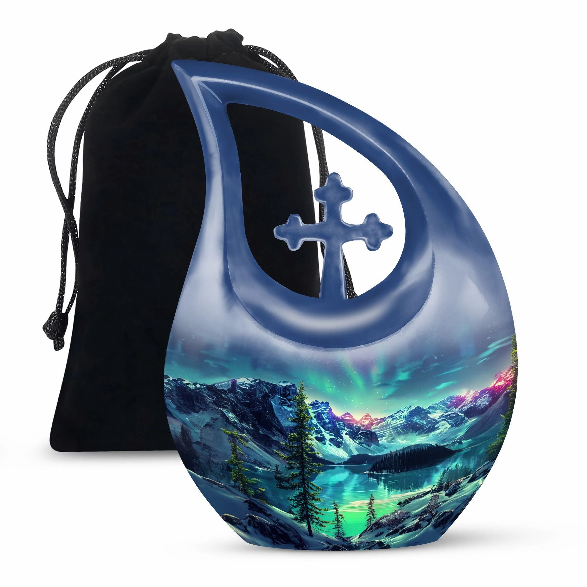 Aurora Borealis Urn: Large and Durable Memorial Urn