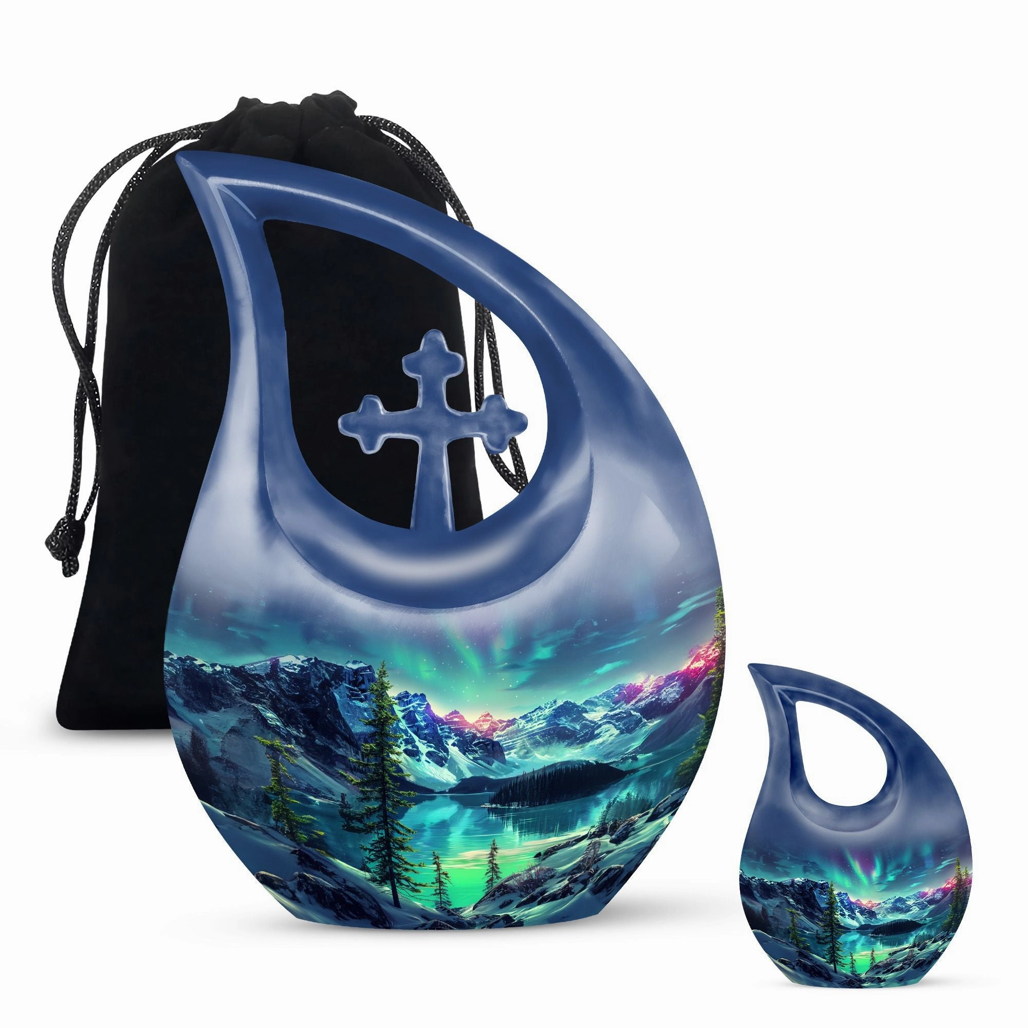 Aurora Borealis Urn: Large and Durable Memorial Urn