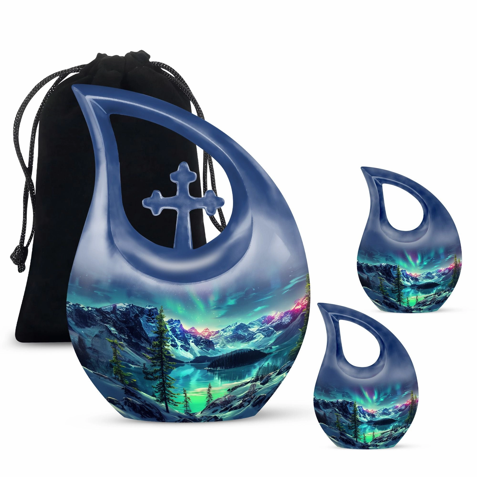 Aurora Borealis Urn: Large and Durable Memorial Urn