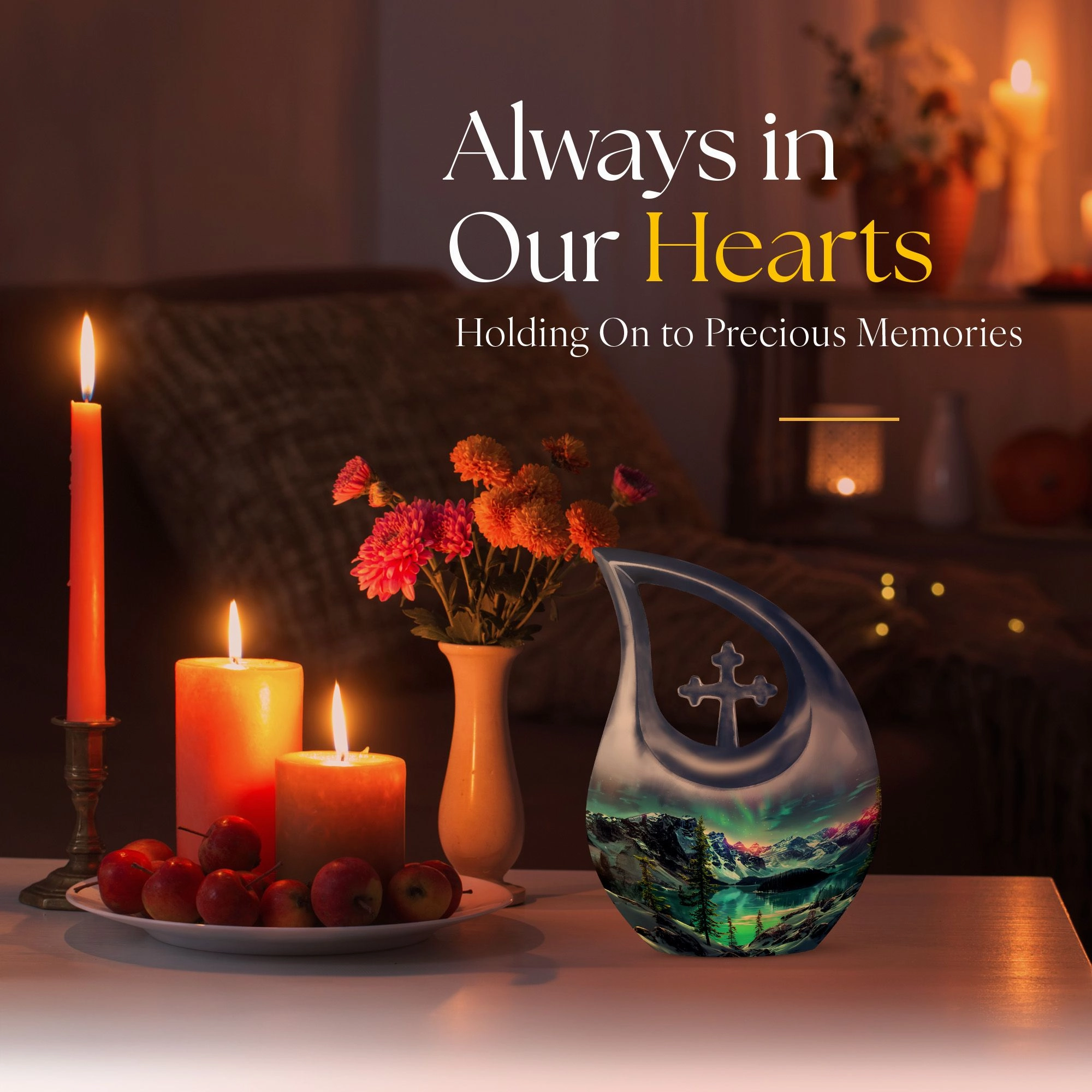 Aurora Borealis Urn: Large and Durable Memorial Urn