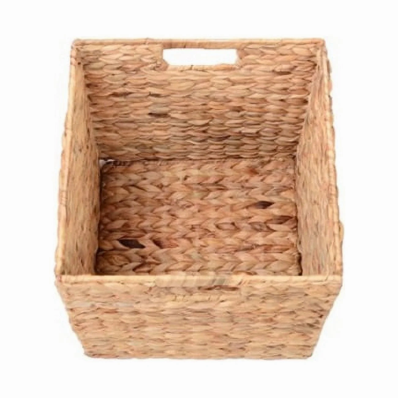 Better Homes & Gardens 11.8 inch Natrual Water Hyacinth Foldable Cube Baskets, Set of 4 - Lightweight & Durable