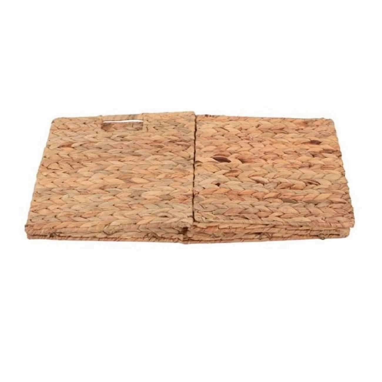 Better Homes & Gardens 11.8 inch Natrual Water Hyacinth Foldable Cube Baskets, Set of 4 - Lightweight & Durable