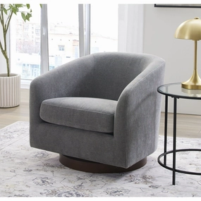 Better Homes & Gardens KF.A1079-PEW Bradford Wooden Base Modern Swivel Chair, Gray