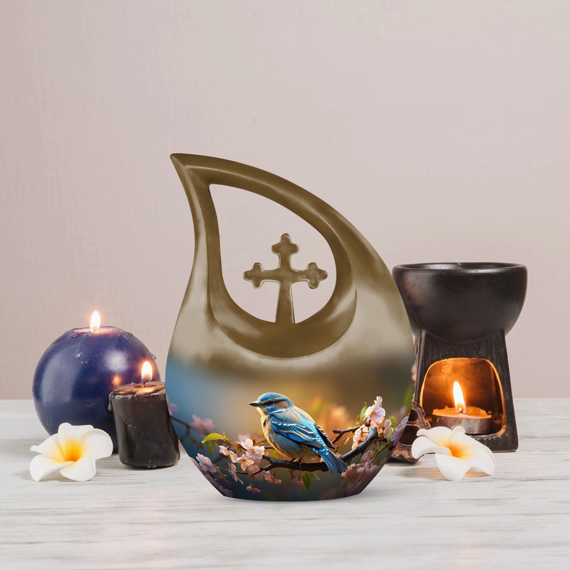Blossom Avian Urn: A Large Memorial Urn For Ashes