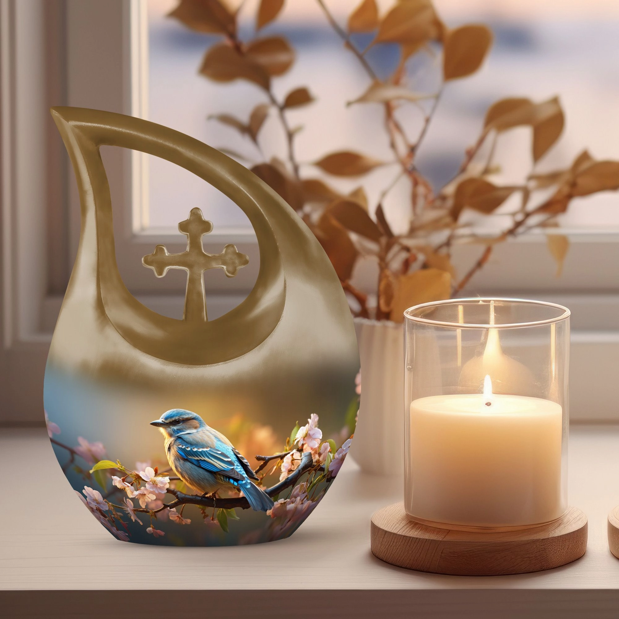 Blossom Avian Urn: A Large Memorial Urn For Ashes