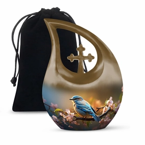 Blossom Avian Urn: A Large Memorial Urn For Ashes