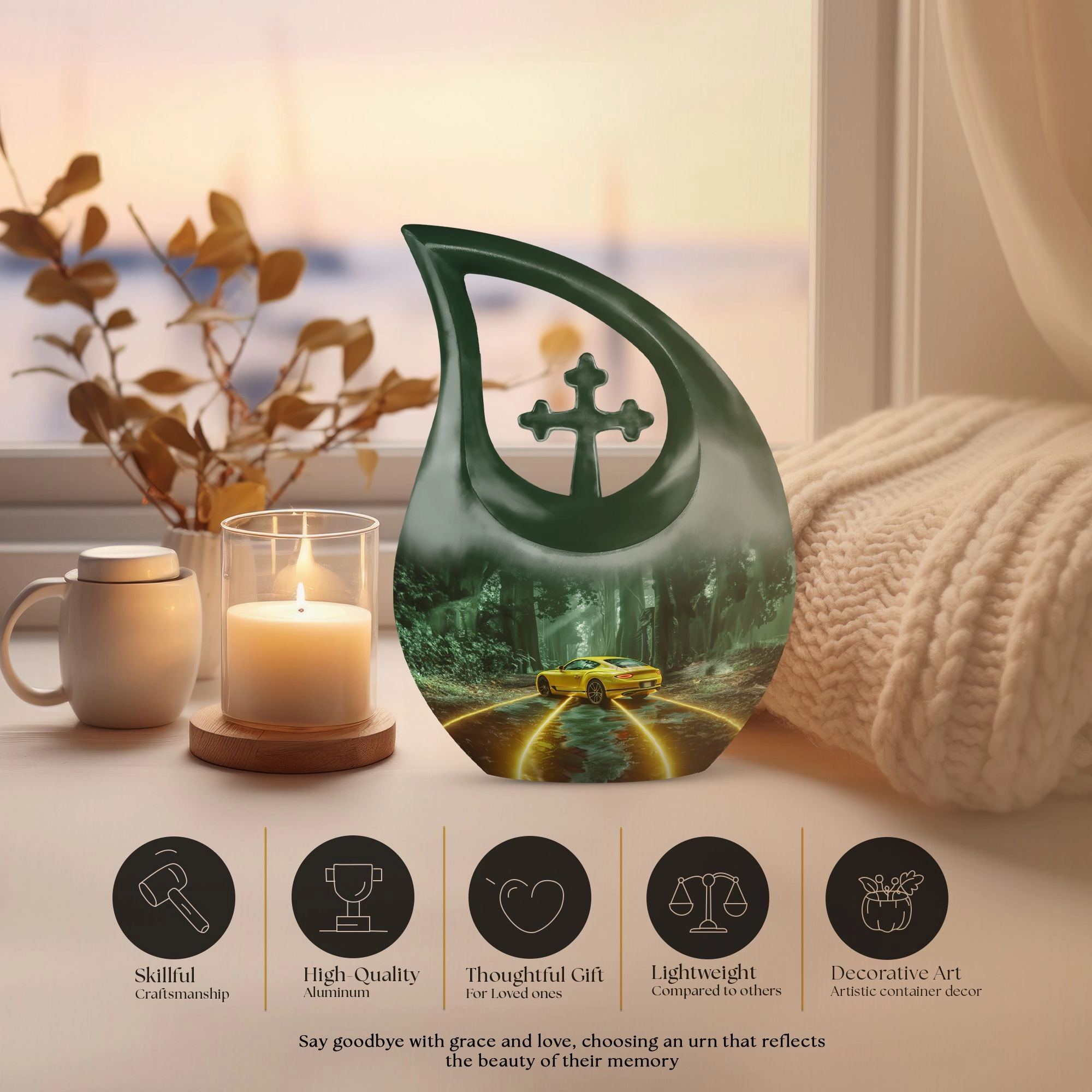 Car Memory Urn: Small Cremation Urn For Human Ashes