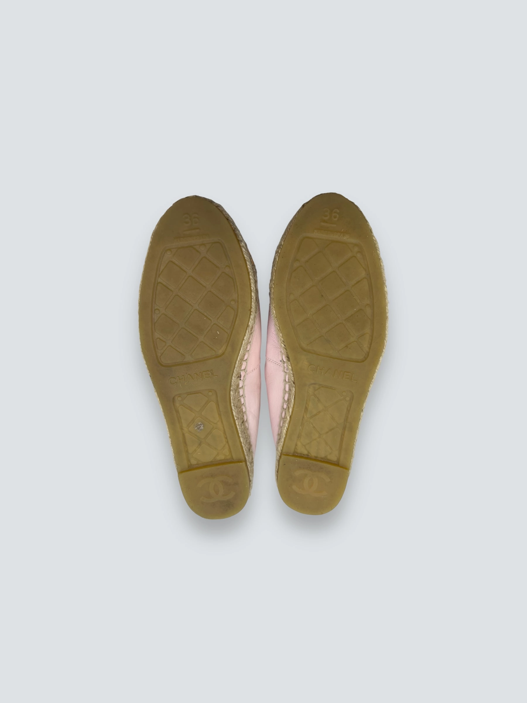 Chanel Pink Leather CC Flats - Size UK 4
