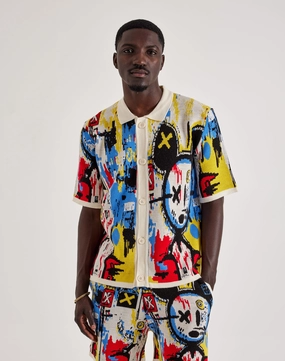 Chapter By Kohli Art Knit Button Shirt
