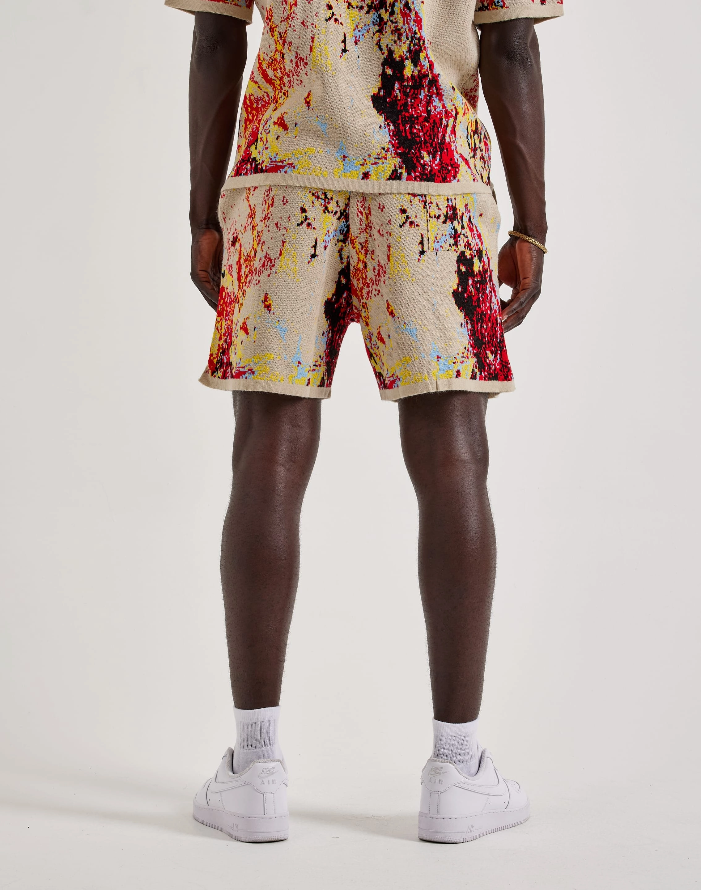 Chapter By Kohli Heart Paint Splatter Knit Shorts