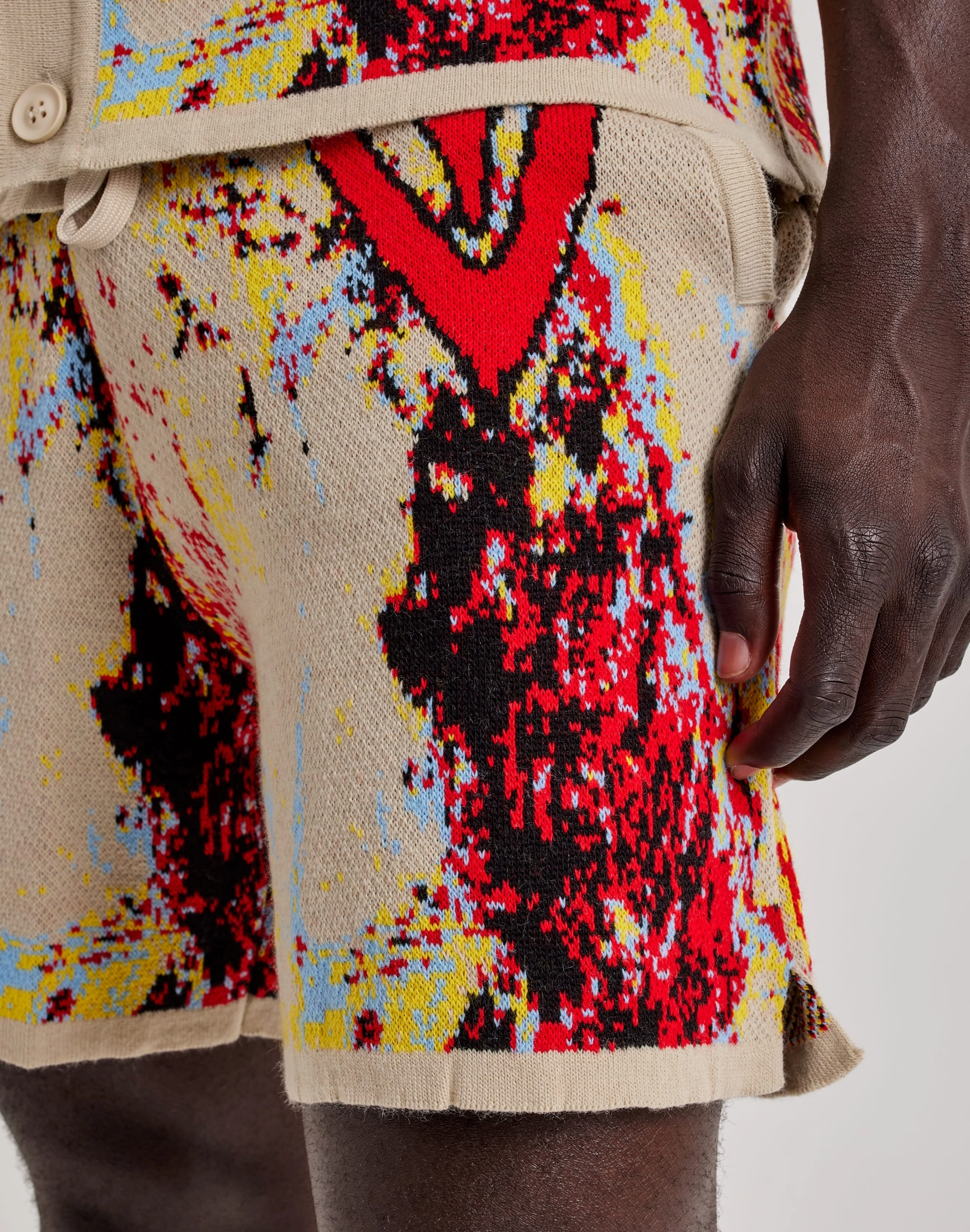 Chapter By Kohli Heart Paint Splatter Knit Shorts