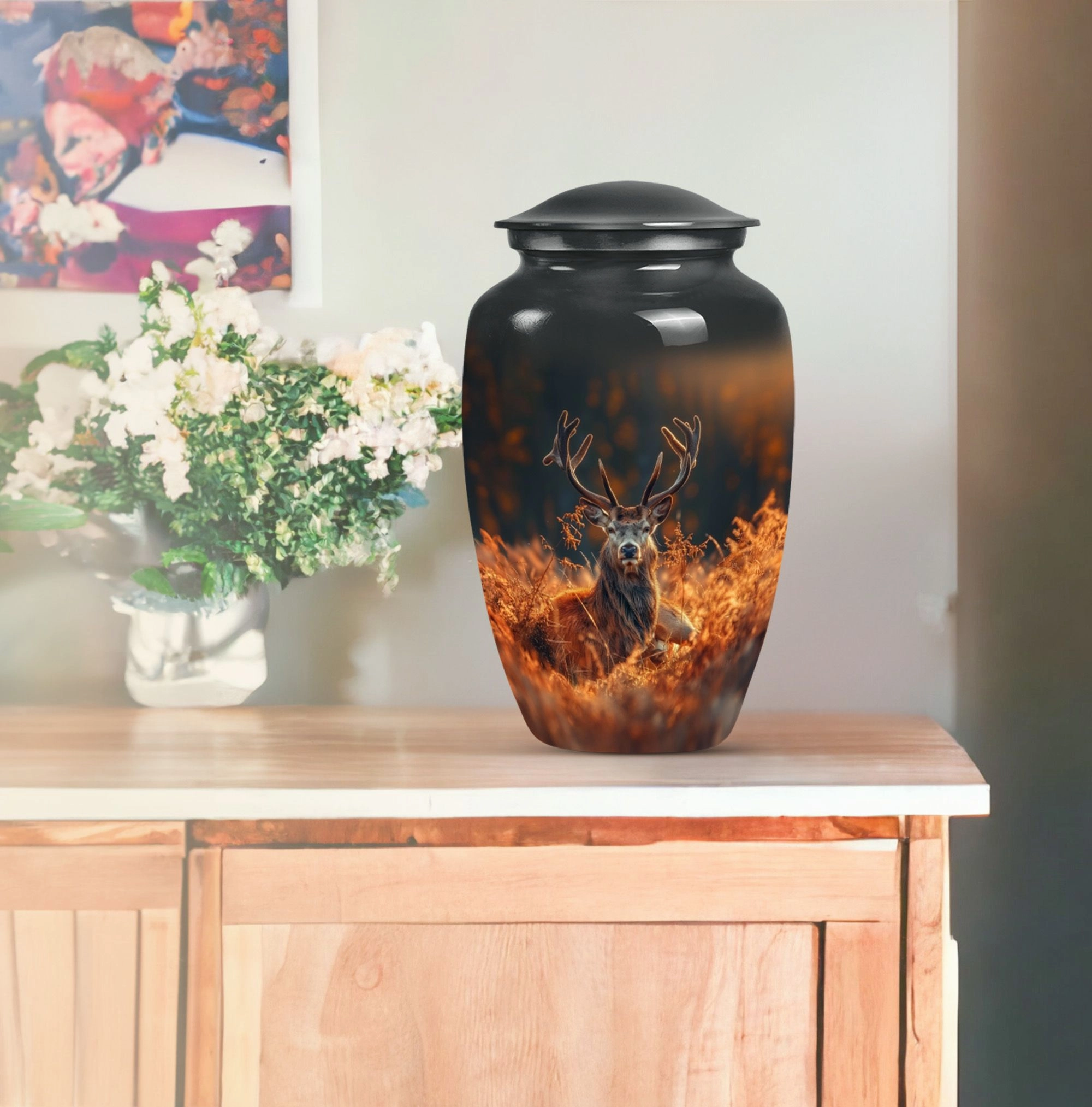 Classic Deer Urn Memorial for Men - Perfect Remembrance Keepsake
