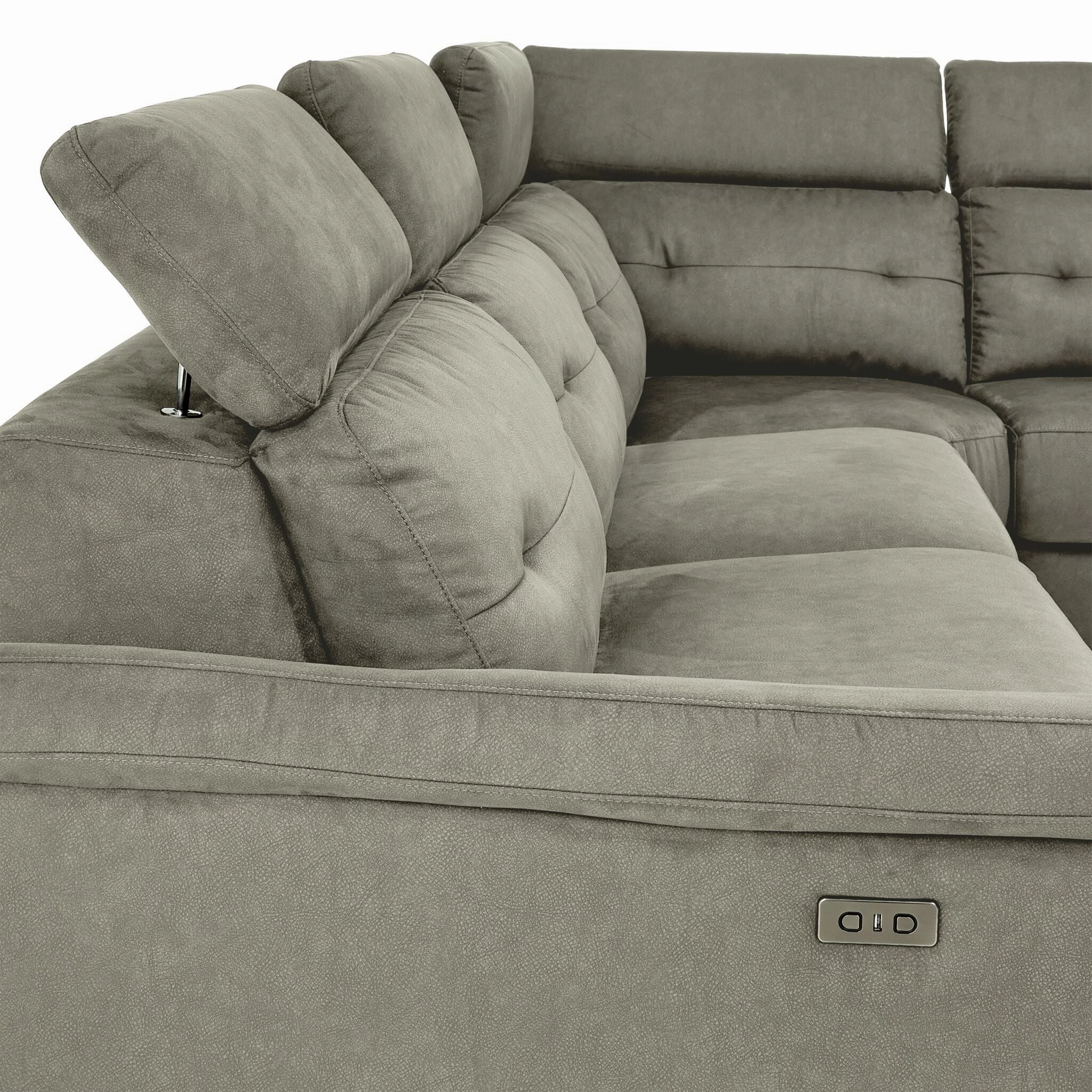 Colorado 4-Piece Power Reclining Sectional with Right-Facing Chaise - Silver