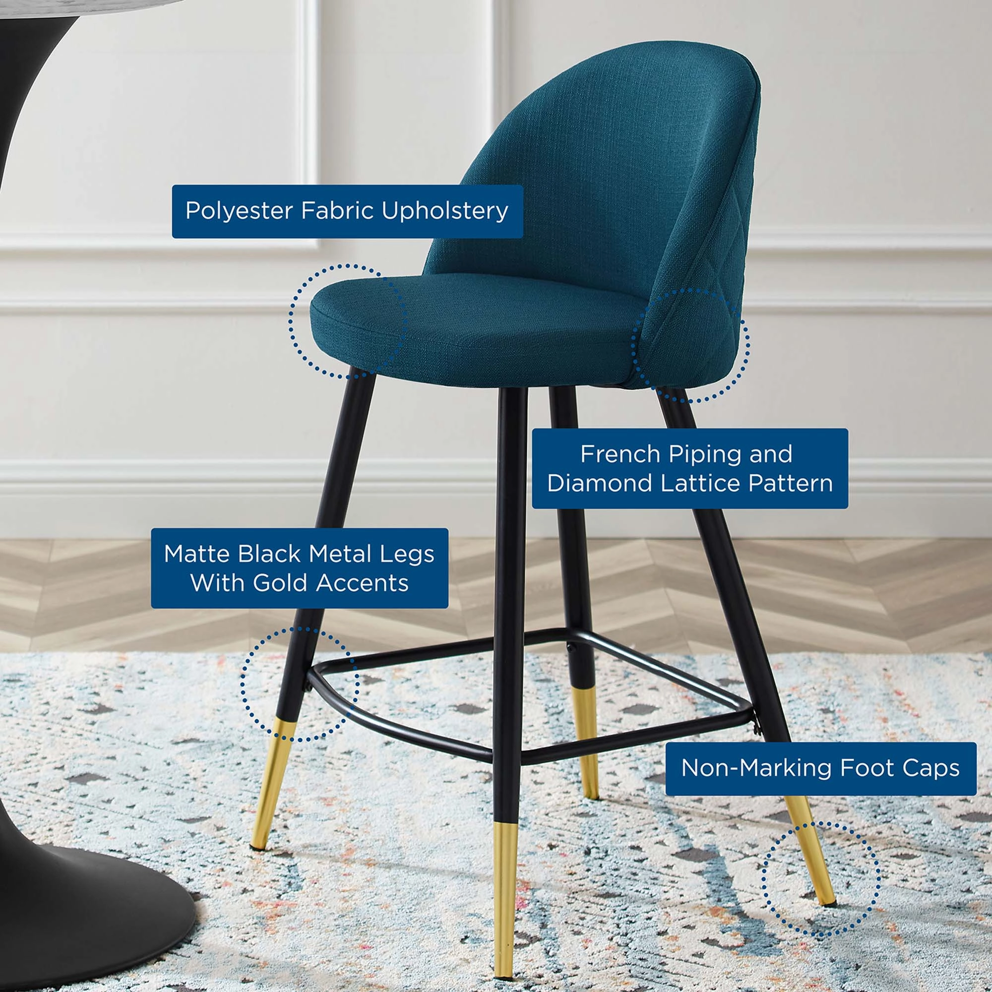 Cordial Fabric Counter Stools - Set of 2 by Modway