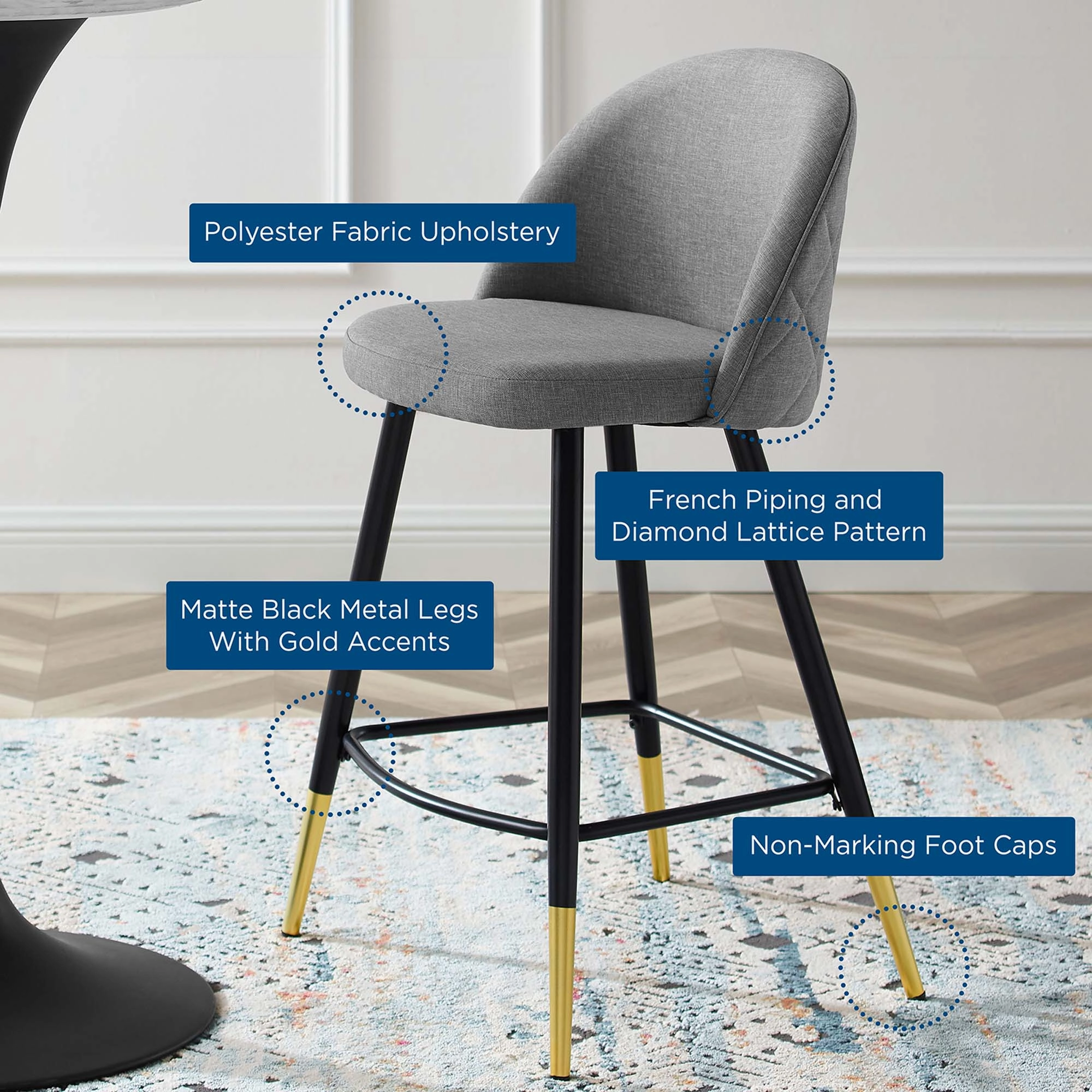 Cordial Fabric Counter Stools - Set of 2 by Modway
