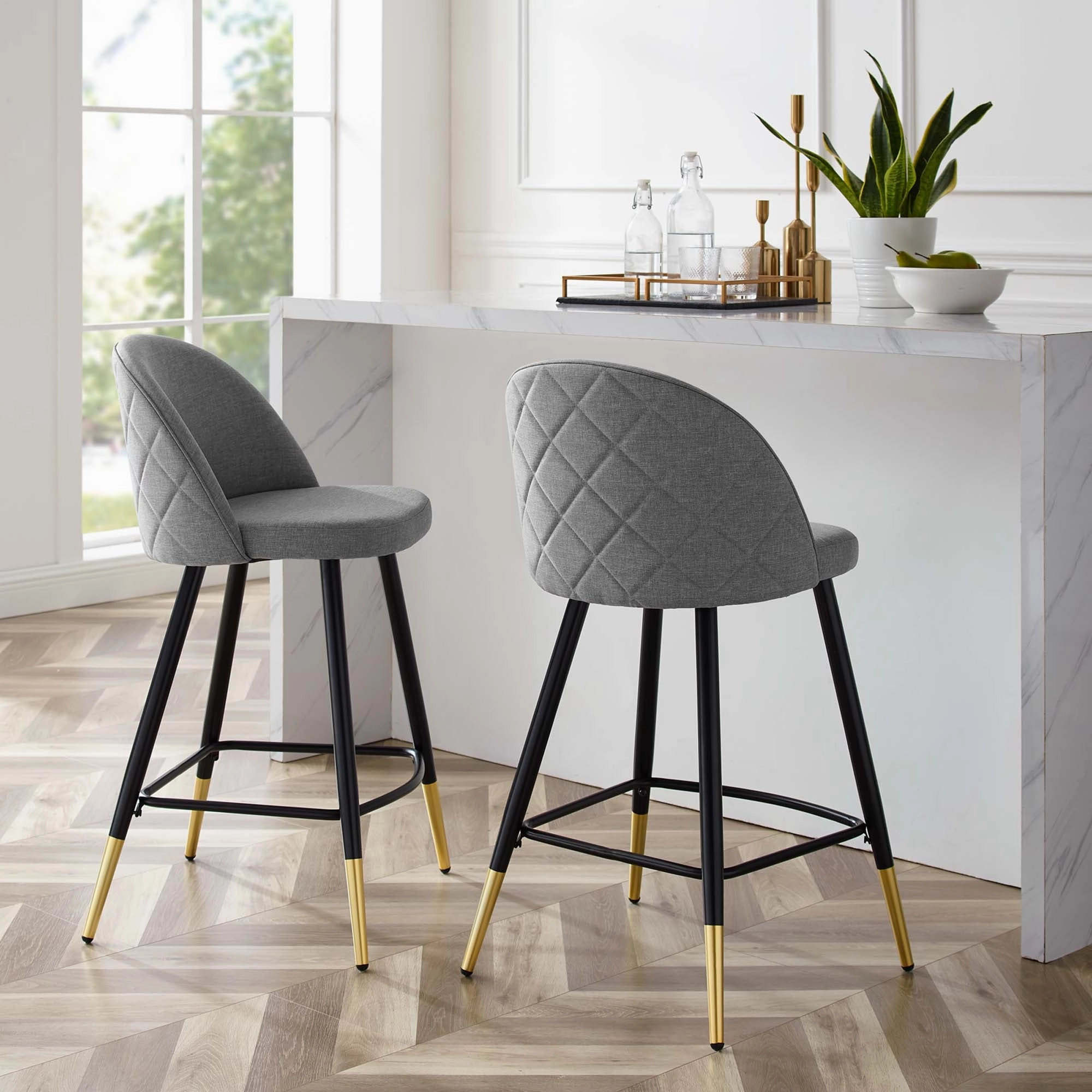 Cordial Fabric Counter Stools - Set of 2 by Modway