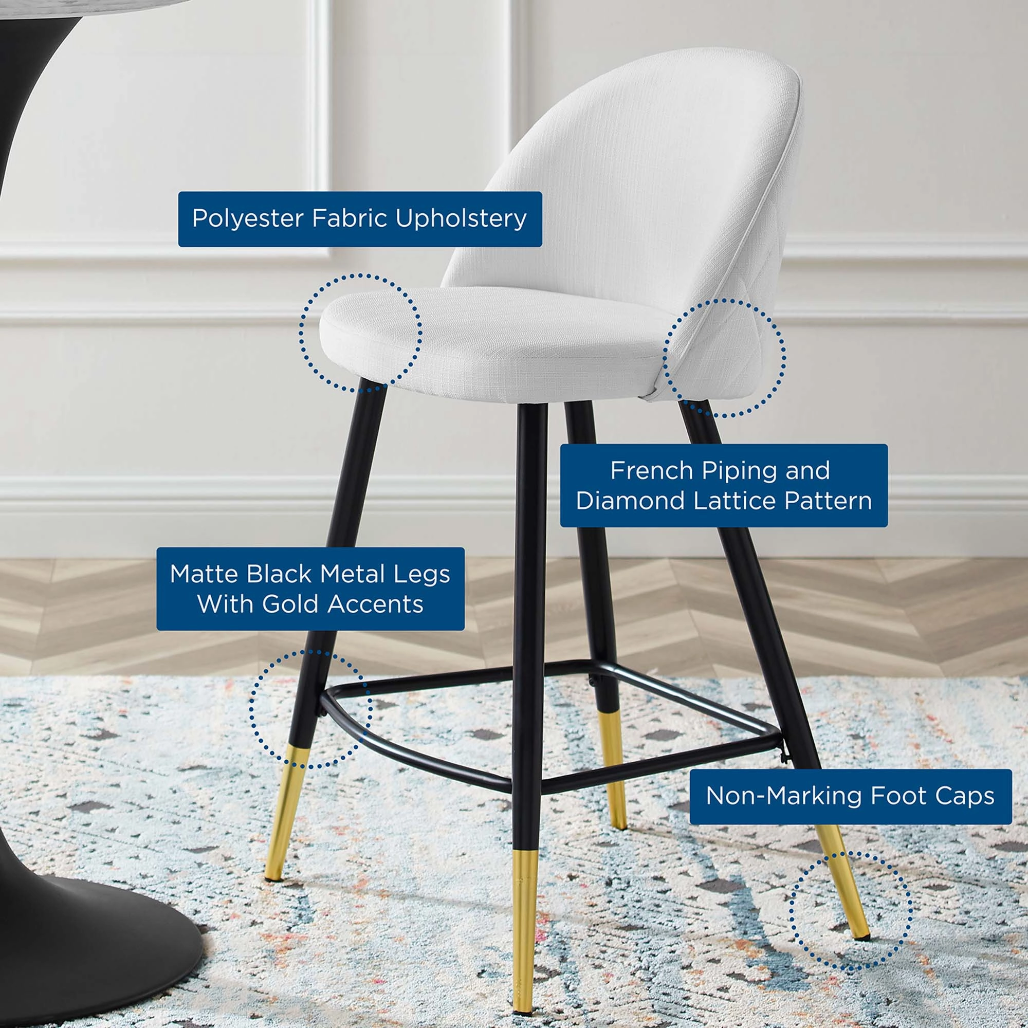 Cordial Fabric Counter Stools - Set of 2 by Modway