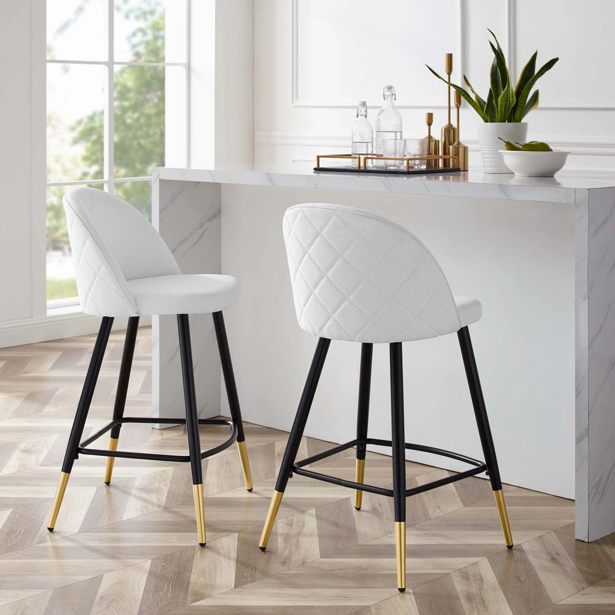 Cordial Fabric Counter Stools - Set of 2 by Modway