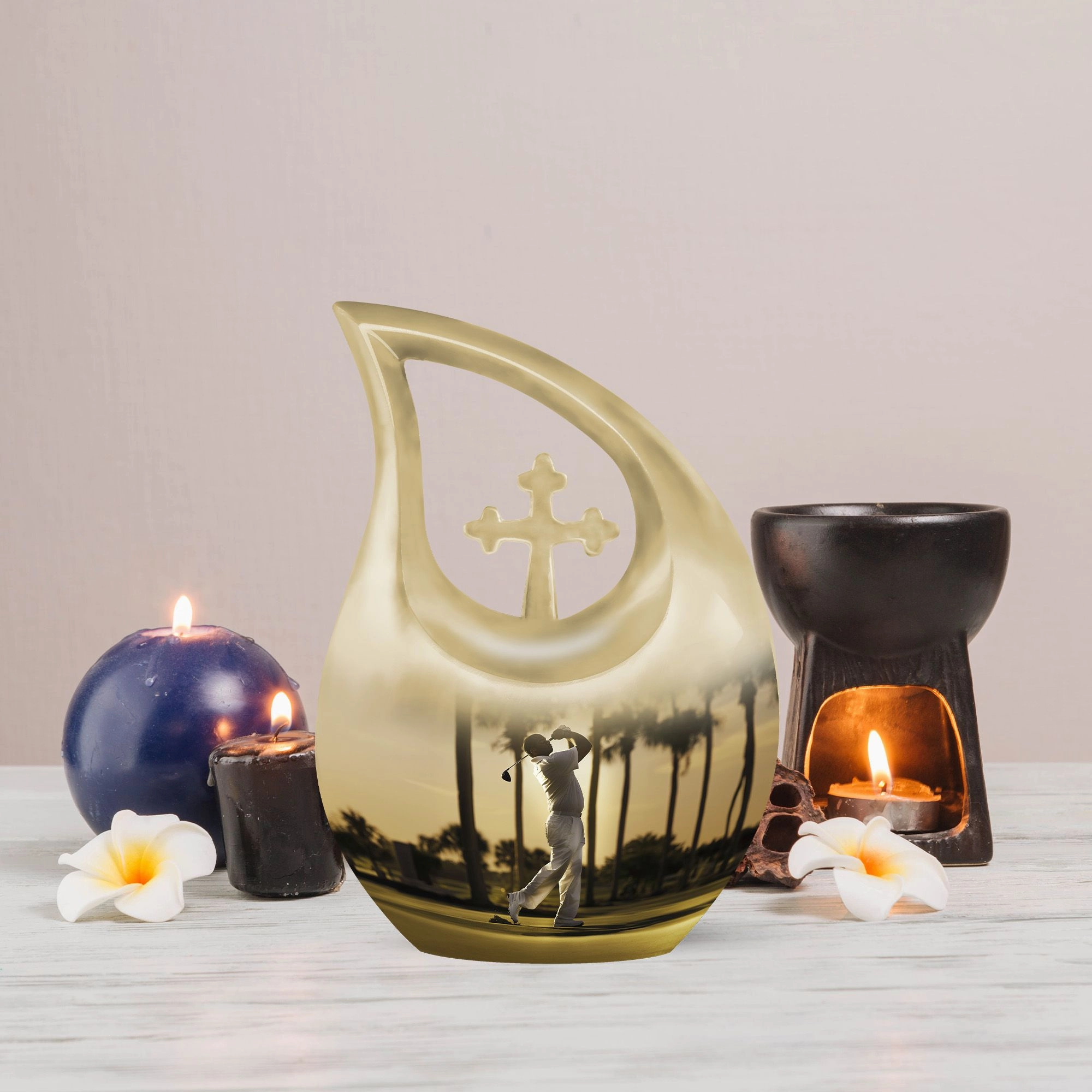 Cross Drop Golf Cremation Urn: An Admiring Memorial Tribute