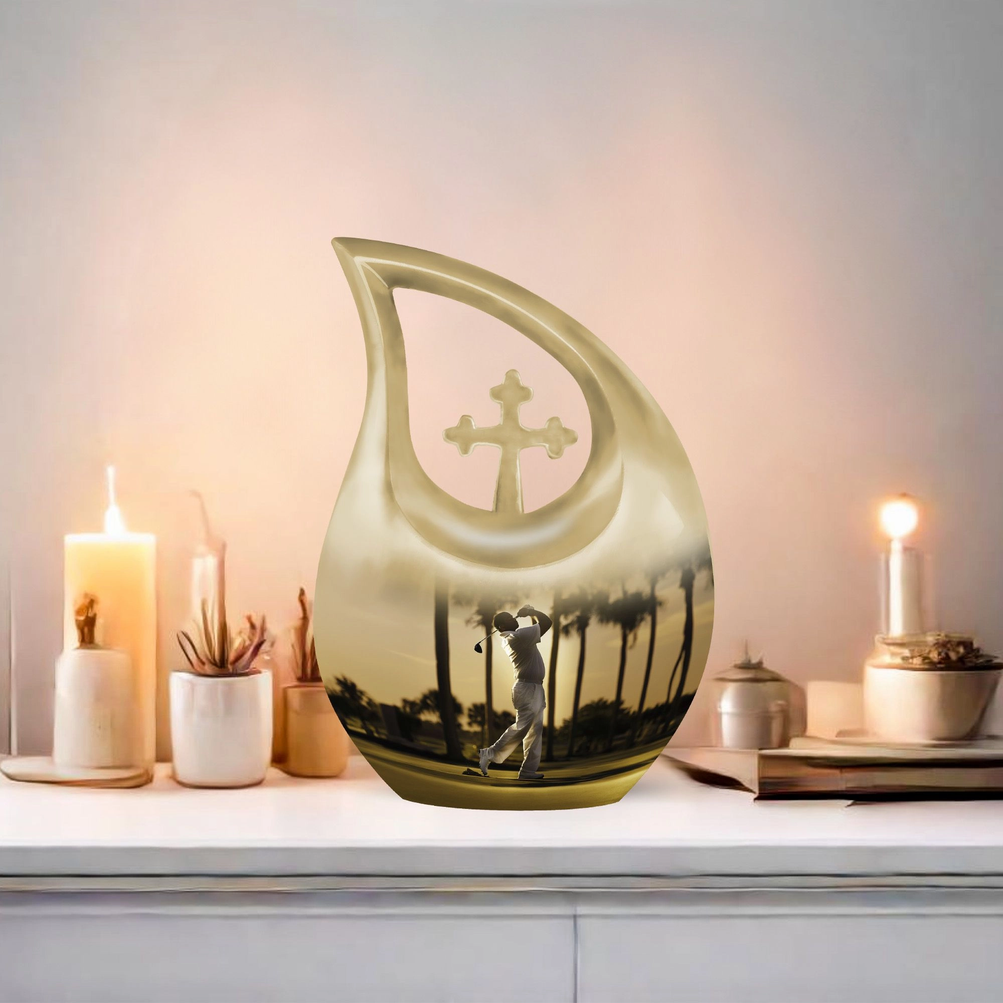 Cross Drop Golf Cremation Urn: An Admiring Memorial Tribute