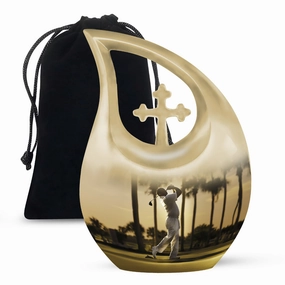 Cross Drop Golf Cremation Urn: An Admiring Memorial Tribute