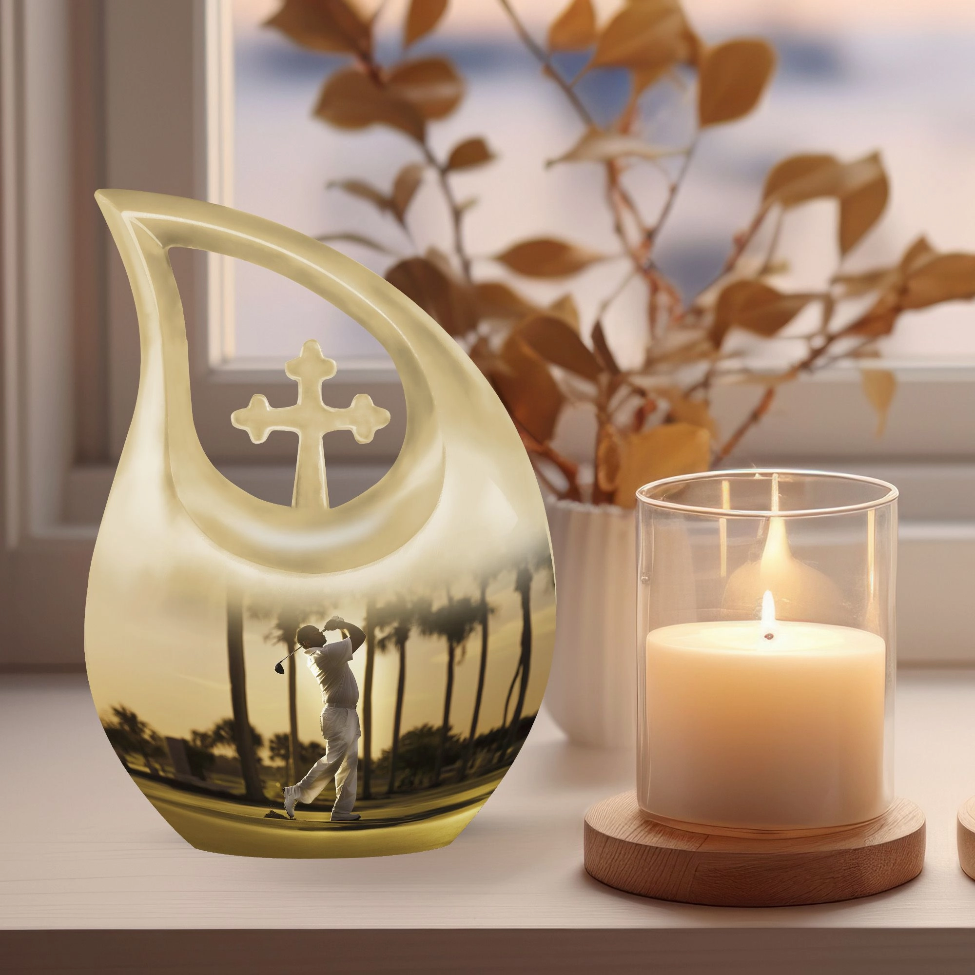 Cross Drop Golf Cremation Urn: An Admiring Memorial Tribute