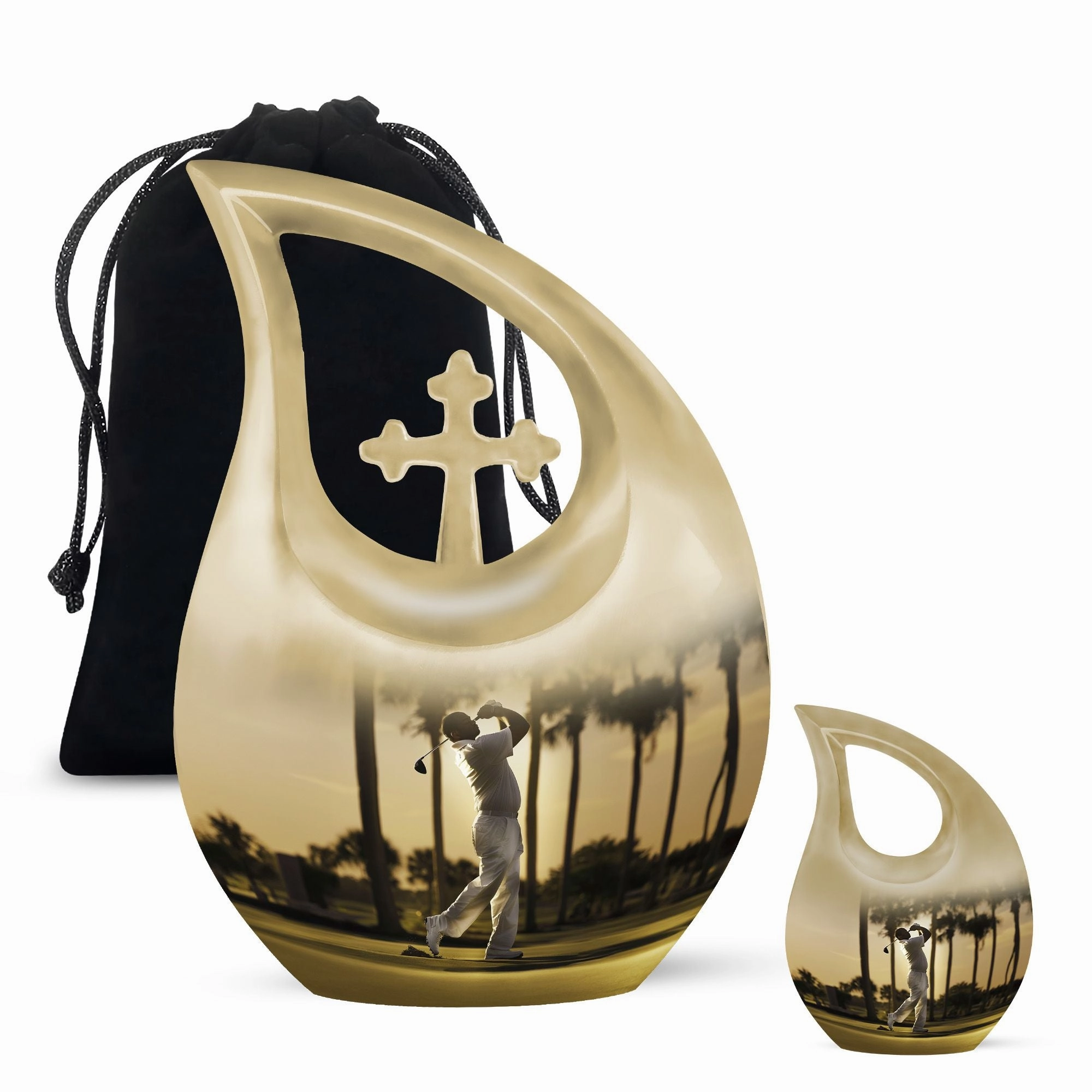 Cross Drop Golf Cremation Urn: An Admiring Memorial Tribute