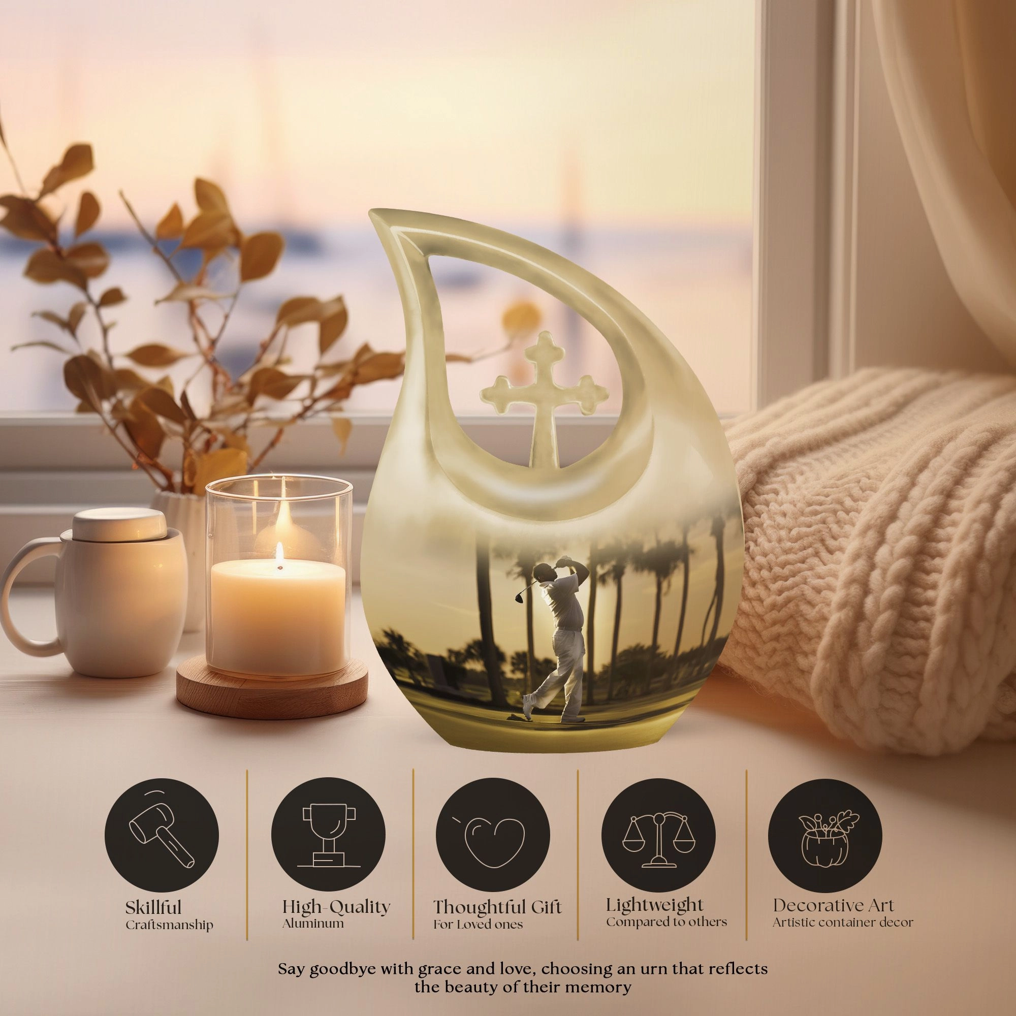 Cross Drop Golf Cremation Urn: An Admiring Memorial Tribute