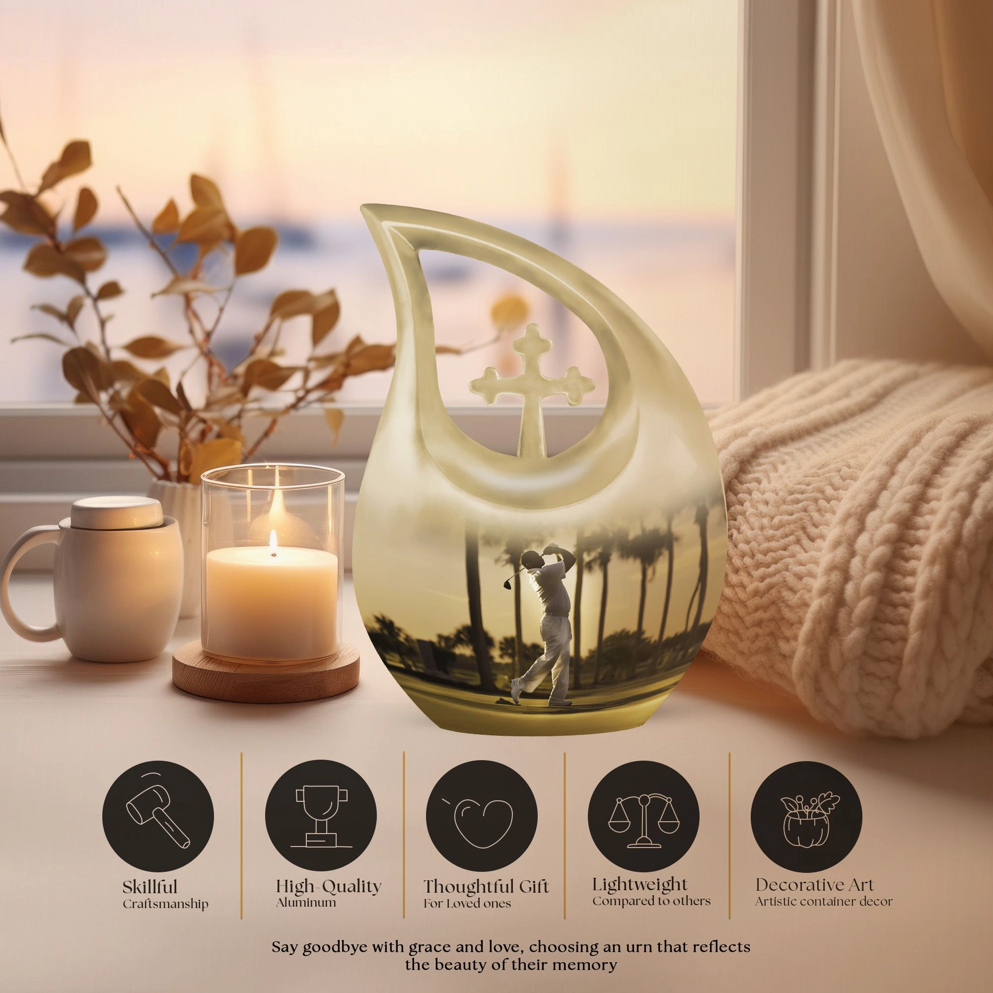 Cross Drop Golf Cremation Urn: An Admiring Memorial Tribute
