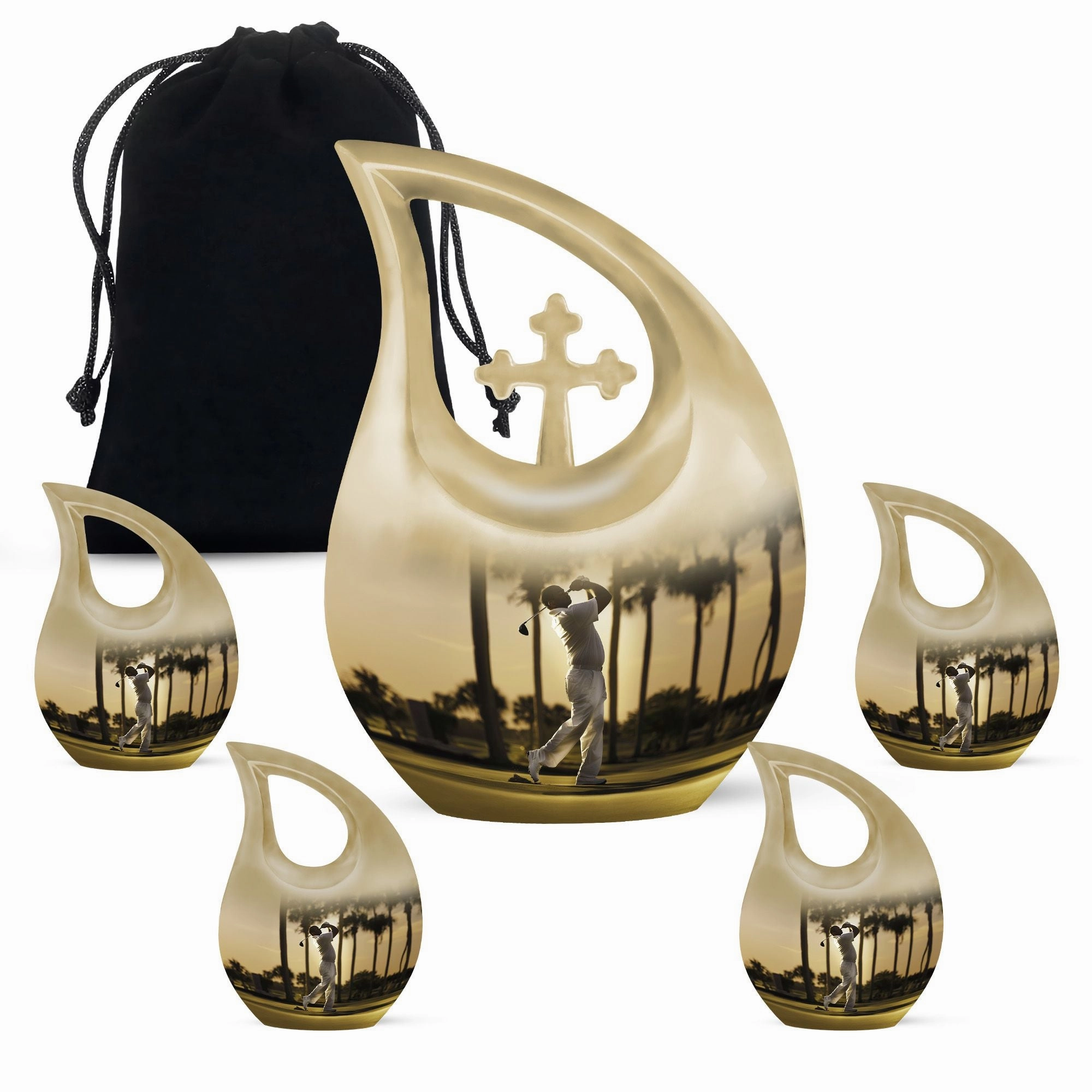 Cross Drop Golf Cremation Urn: An Admiring Memorial Tribute