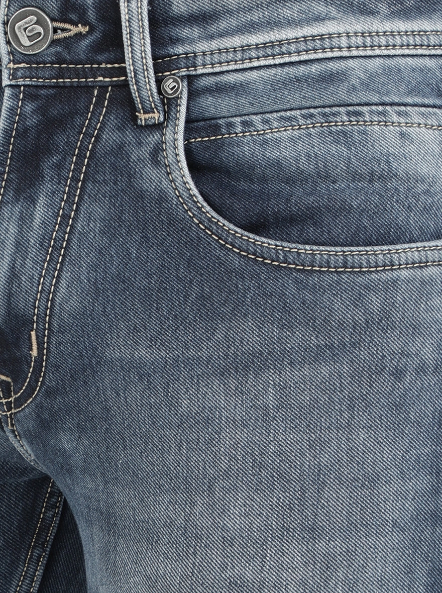 Denim Blue Washed Narrow Fit Jeans | Greenfibre