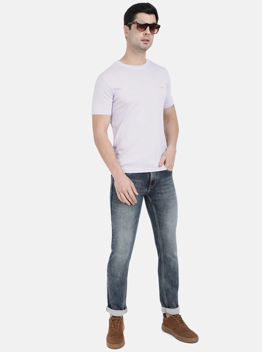 Denim Blue Washed Narrow Fit Jeans | Greenfibre