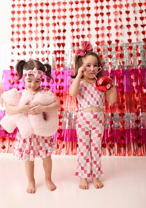 Dreamy Pink Checkers Dream Bow