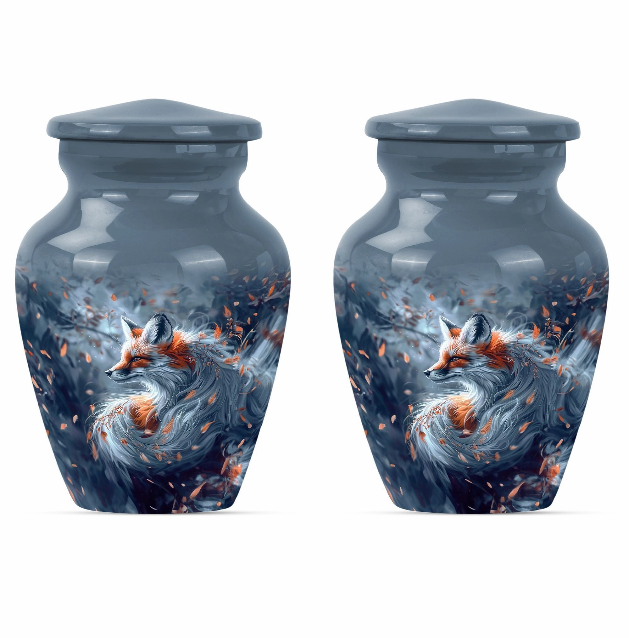 Elegant Fox Remembrance Urn: Container For Cremated Human Ashes