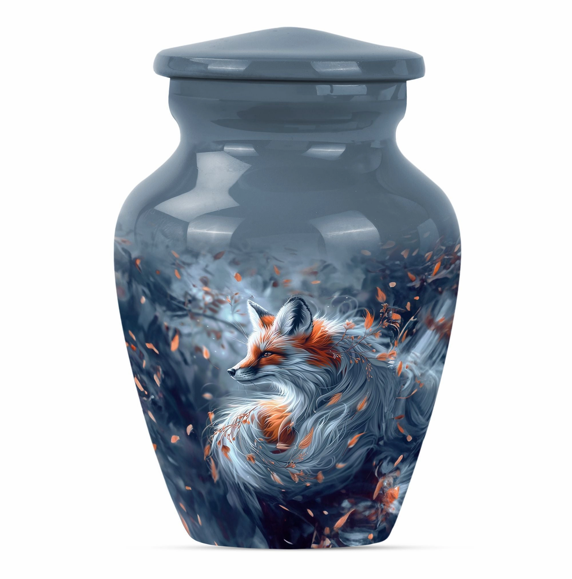 Elegant Fox Remembrance Urn: Container For Cremated Human Ashes