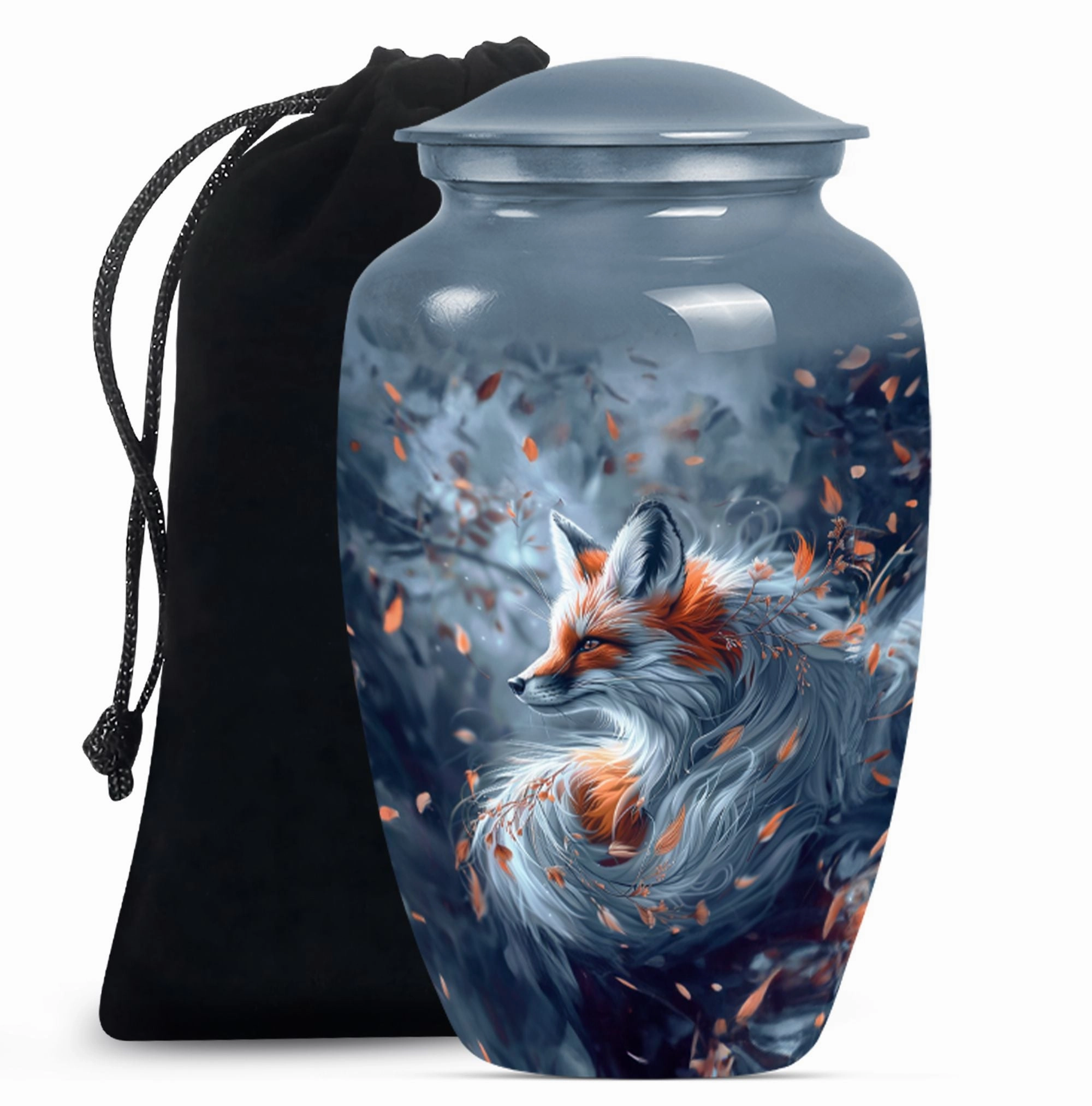 Elegant Fox Remembrance Urn: Container For Cremated Human Ashes