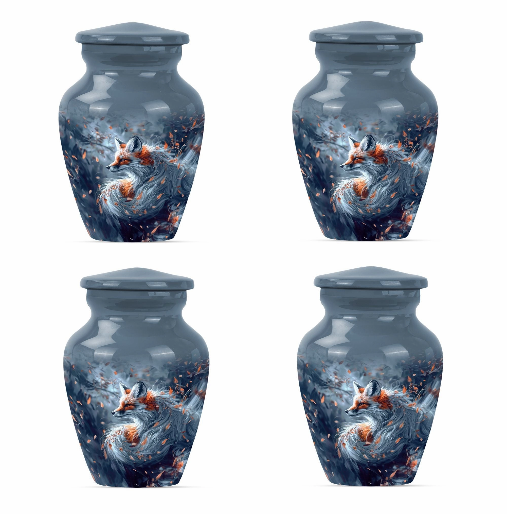 Elegant Fox Remembrance Urn: Container For Cremated Human Ashes