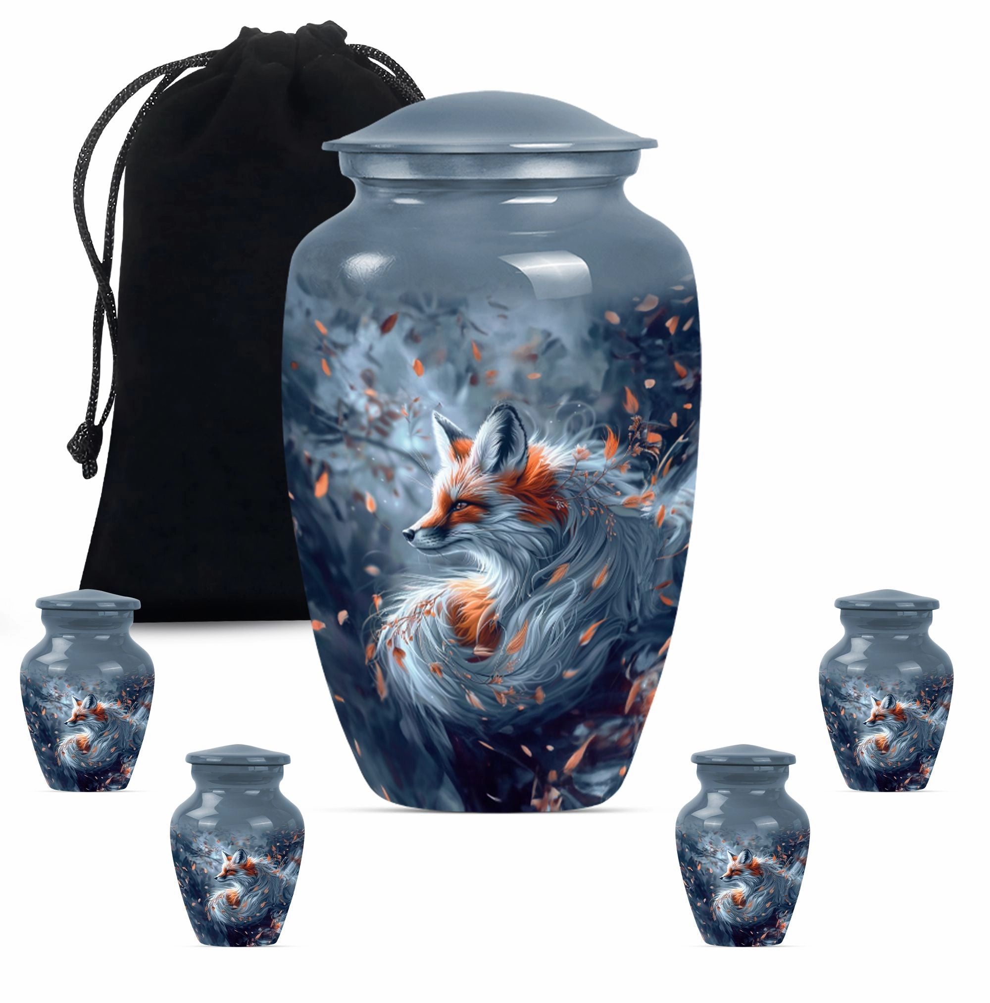 Elegant Fox Remembrance Urn: Container For Cremated Human Ashes