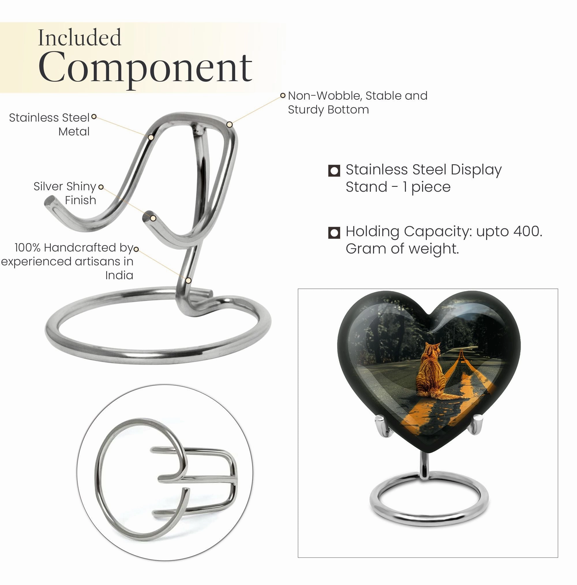 Embracing Harmony Dual Orange Cat Memorial Burial Urn