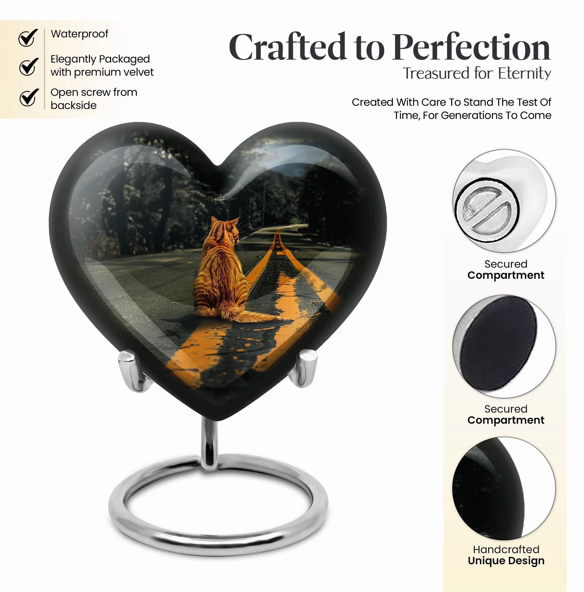 Embracing Harmony Dual Orange Cat Memorial Burial Urn