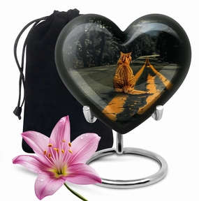 Embracing Harmony Dual Orange Cat Memorial Burial Urn