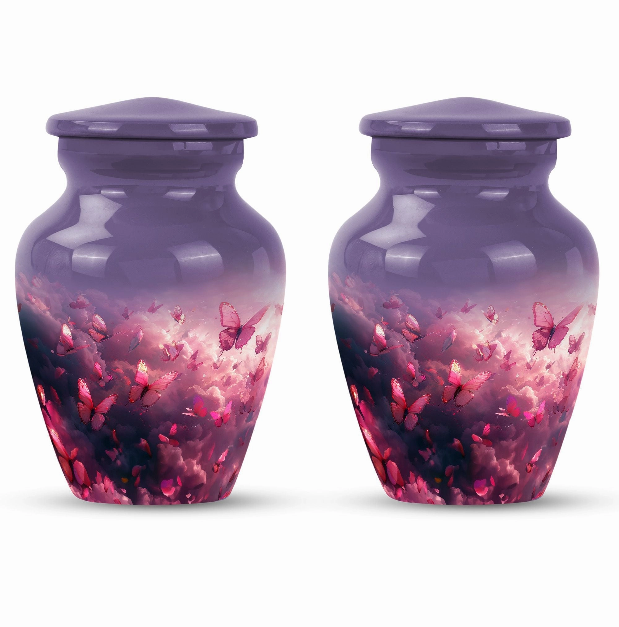 Enchanting Pink Butterfly Tribute: Exquisite Cremation Urn
