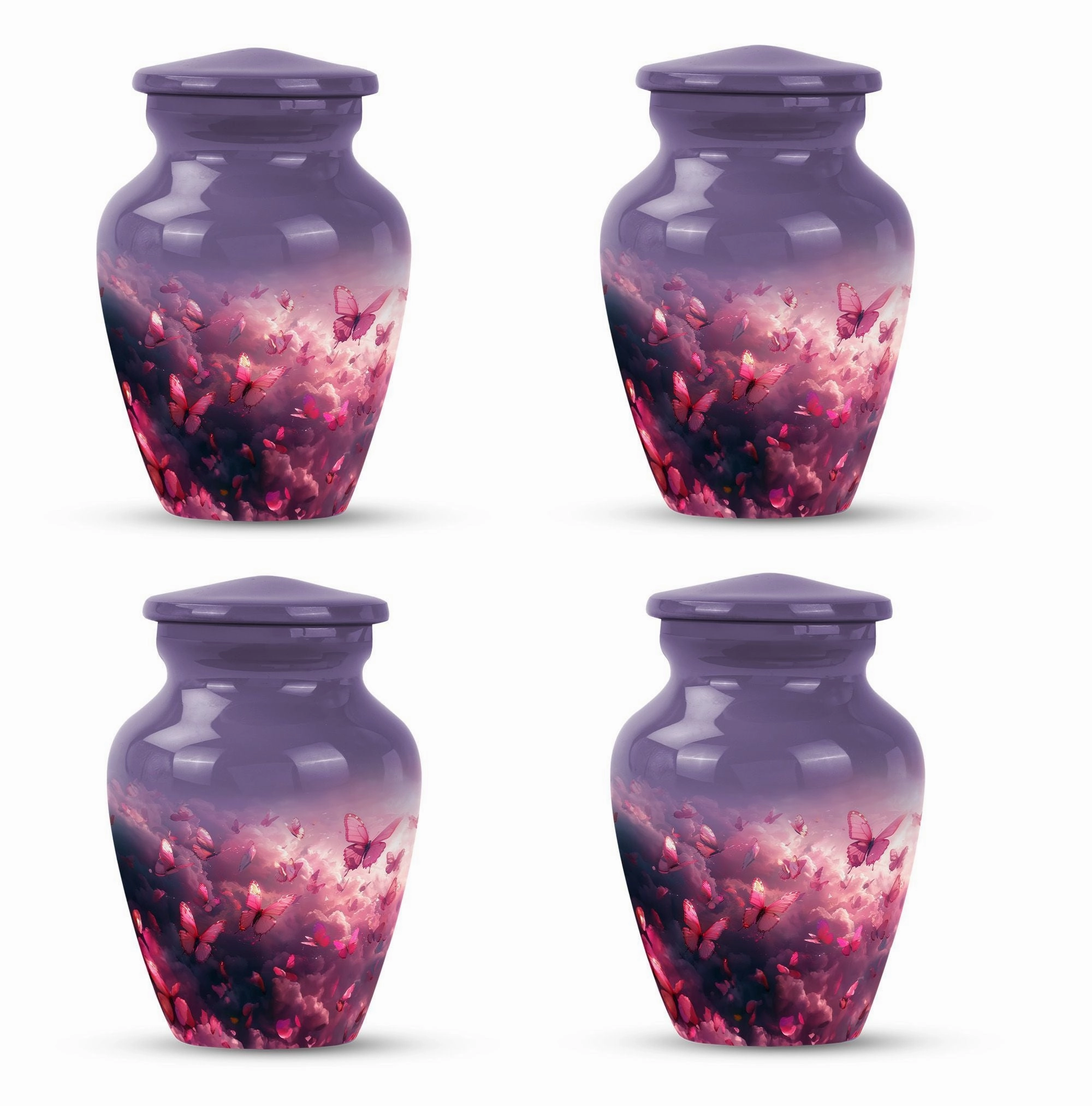 Enchanting Pink Butterfly Tribute: Exquisite Cremation Urn